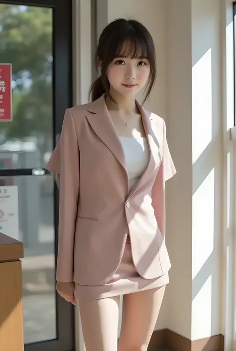       super realistic ,       photorealistic   ,    (Full body image:1.5),  She looks so happy      , shadow,           global illumination          , Alone, (Japanese woman in her 20s :1.5),      so beautiful、     Cute Smiles ,    Slim,    brown hair ，　be...