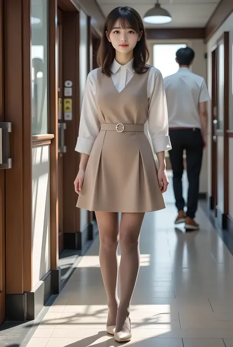       super realistic ,       photorealistic   ,    (Full body image:1.5),  She looks so happy      , shadow,           global illumination          , Alone, (Japanese woman in her 20s :1.5),      so beautiful、     Cute Smiles ,    Slim,    brown hair ，　be...