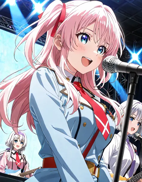 ((ultra-detailed)), (highly detailed CG illustration), (best quality:1.2), ultra-highly detailed, colorful composition, artistic photoshoot, 2girls, duo focus, Yuri:1.3, back-to-back:1.4, upper body:1.2, cowboy shot, moe anime character, super popular supe...