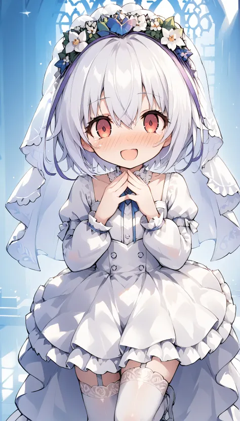 Purple hair,side locks,ahoge,multicolored hair,short hair, red eyes, solo, I can see my eyebrows from the inside of my hair, hair between eyes, hair between eyes, is embarrassing, masterpiece, Best Quality, very aesthetic, thick thighs, Wide pelvis, whi...