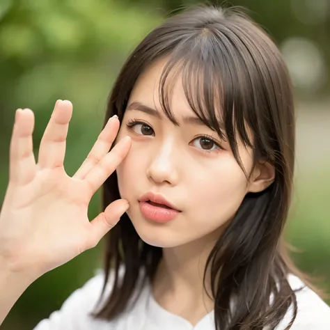 NSFW. A girl just swallowed. She shows a clear expression of discomfort and distaste, slightly sticking out her tongue as if reacting to the bitter taste. Her throat appears subtly tense, capturing the natural motion of swallowing. The atmosphere suggests ...