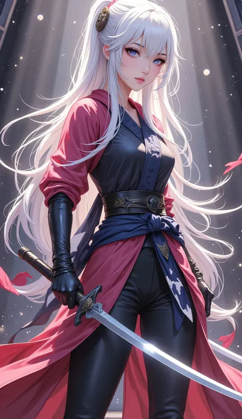 (((full body))),atmospheric ninja,full body忍者,Solemn expression ,Holding Weapons,Action in the dark,Mysterious Light,ethereal background, Detailed ,High Quality,4K,Realistic,super definition,HDR,Studio Lighting,Craftsmanship,Vivid colors,Bokeh,Full body 1 ...