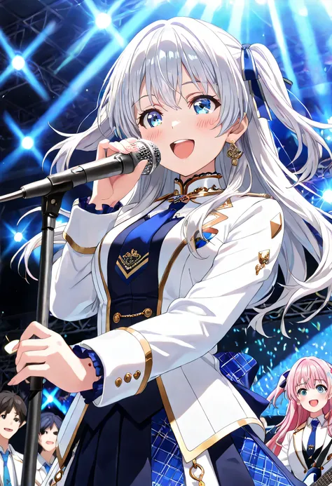 ((ultra-detailed)), (highly detailed CG illustration), (best quality:1.2), ultra-highly detailed, colorful composition, artistic photoshoot, 1girl, solo focus, upper body:1.2, moe anime character, super popular super idol:1.3, round face, rounded chin:1.2,...