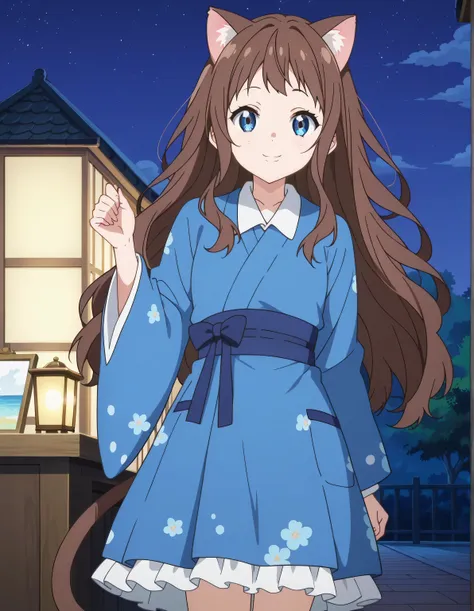 score_9, score_8_up, score_7_up, source_anime,absurdres, highres, masterpiece, best quality, amazing quality, official anime artwork, screencap, anime screencap, outdoors, looking at viewer, light smile,mochi stand,inside stand, night,kneed on counter,ai s...