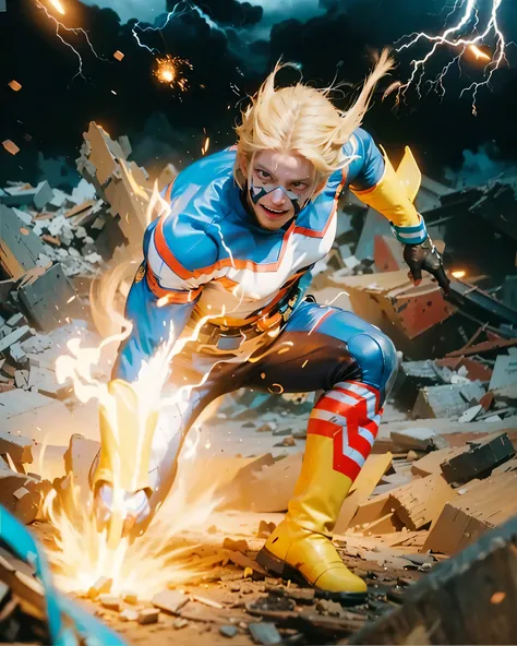 ((ALL MIGHT_BOKU NO HERO ACADEMI ((photorealistic)),(highlight hair)), Light reflection, (( HD )),((upper body)), (((best quality, masterpiece))), (masterpiece) (best quality) (detail) (8k) (HDR) (wallpaper) (cinematic lighting) (sharp focuasterpiece, best...