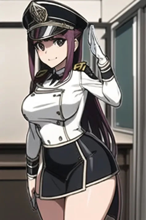 Smile Yan，can you draw the whole particle more delicately，can you draw expressions more delicately，can you draw the particles more delicately，ブルーグレー色Military uniformの女性，Greeting pose，femininity standing at the teacher's house，I'm on a spaceship bridge，can ...