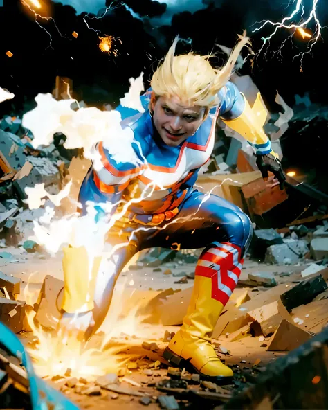 ((ALL MIGHT_BOKU NO HERO ACADEMI ((photorealistic)),(highlight hair)), Light reflection, (( HD )),((upper body)), (((best quality, masterpiece))), (masterpiece) (best quality) (detail) (8k) (HDR) (wallpaper) (cinematic lighting) (sharp focuasterpiece, best...