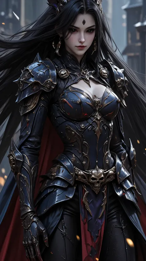 perfect proportions,masterpiece,intricate detail, Exquisite Face,Artwork, best ,high resolution, Fantasy Style ,high resolution8K CG壁紙。
Beautiful woman。 perfect appearance ,perfect physique。Tall。Pale Skin Bloodless。Floating Black Hair Flowing Like ...