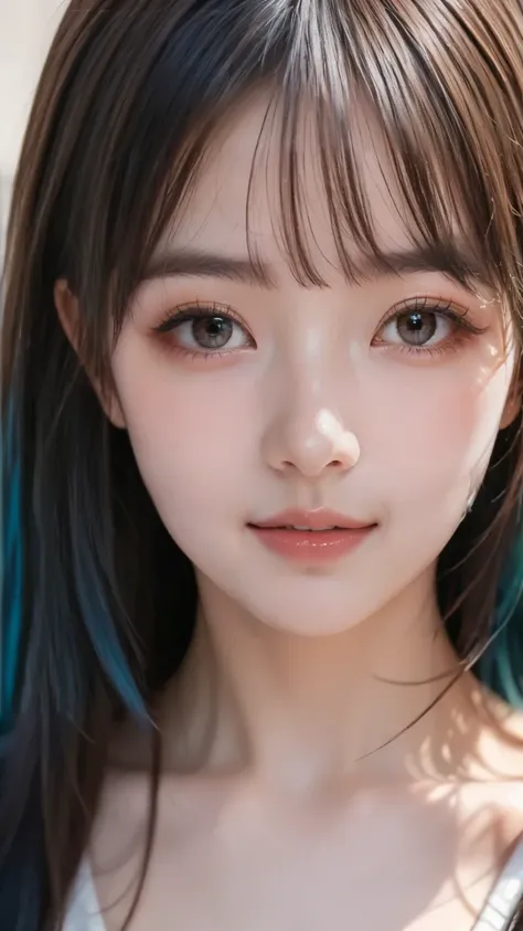 Anime girl with blue hair and green eyes standing in the water, Detailed Digital Animated Art, do, clean heavy man under {x} detailed anime art, Anime Art Wallpaper 4k, anime art wallpaper 4k, detailed portrait of an anime girl, Anime Art Wallpaper 8K, hea...