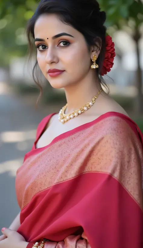 Indian beautiful woman sexyi , Heavy traffic on road,facing to camera in standing position leaning to light pole of the divider  ,She standing on a road divider with heavy traffic by side people looking at her from there cars, posing for camera leaning on ...