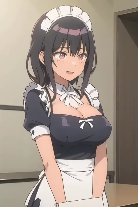 Can you draw a woman handing a letter,can you draw a woman delivering mail,玄関の前でCan you draw a woman handing a letter,a woman delivering a letter in a residential area,woman with long black hair,can you draw a woman in a maid cafe costume style micro bikin...