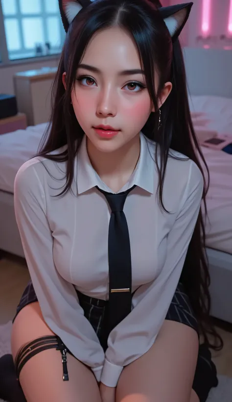 1 beauty Anime-Realistic E-girl, Ulzzang-Girl, identification photo,(bilateral symmetry:1.5),1animegirl,A seductive and erotic 21-year-old female pervert,anri okita,sexy, enchanting,(make up:1.3),make up,black eyelashes,eyeliner, eyeshadow, seductive moani...