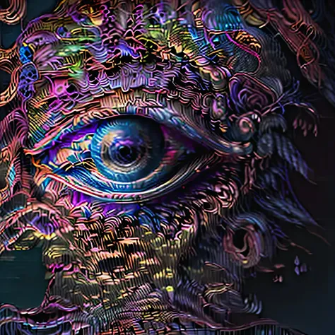 psychedelic, eye, illustration, detailed, 8k, simple background, <lora:psychedelic_portrait:1>