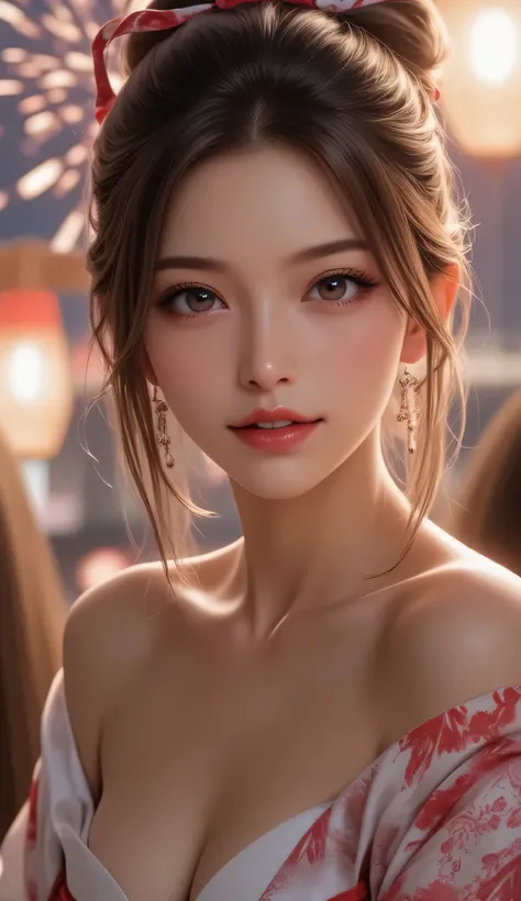 looking at the camera,(((top quality, 8k, masterpiece))), Clear Focus, (Beautiful Women with Perfect Styles), Slim, (hairstyle: up)), ((Kimono)), street, 非常に詳細な顔と肌のテクスチャ 詳細な目 double eyelid ランダムなポーズ, (smile),s上級er cute Japan person,s上級er beauty Japanese gir...