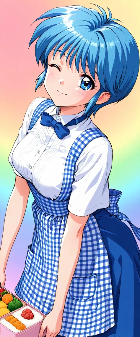 笑顔いっぱい！,(beautiful girl: 1.3),masterpiece,Ultra-high resolution,Rich contrast,Very high quality,8k,Highly detailed CG unit wallpaper,Texture,So ridiculous,RAW Photos,Depth of written boundary 1.2,Nijino_Saki(Tokimeki_Memorial),1girl, solo, blue hair, blue ...