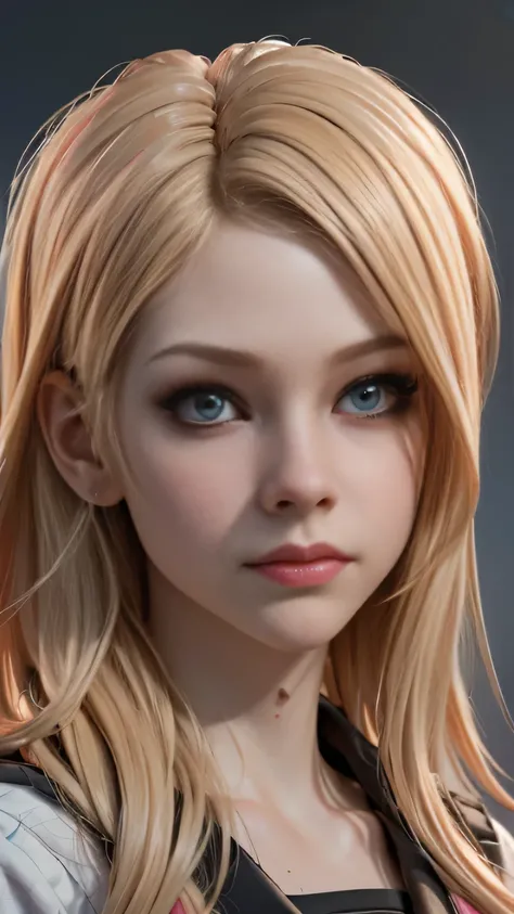 photo of Avril Lavigne, RAW, beautiful woman, ((portrait)), ((detailed face:1.2)), ((detailed facial feature, detailed skin, clear skin), (perfect proportioned body, clegage), (wearing a Kawaii school uniform) (high detailed city environment, apartment bal...