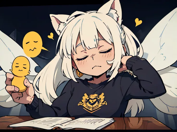 animation、high image quality、high resolution、Fat Fairy、I'm dozing off、during middle school class、