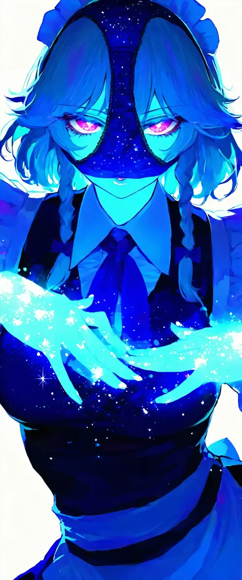 touhou project,Izayoi Sakuya,(beautiful girl: 1.3),masterpiece,Ultra-high resolution,Rich contrast,Very high quality,8k,Highly detailed CG unit wallpaper,Texture,So ridiculous,RAW Photos,Depth of written boundary 1.2,ultra-detailed eyes,Glowing Skin,Glitte...