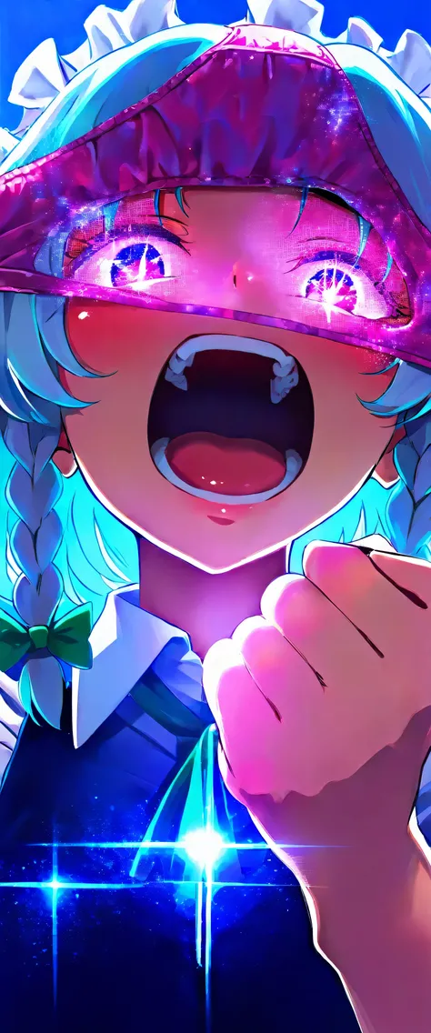 touhou project,Izayoi Sakuya,(beautiful girl: 1.3),masterpiece,Ultra-high resolution,Rich contrast,Very high quality,8k,Highly detailed CG unit wallpaper,Texture,So ridiculous,RAW Photos,Depth of written boundary 1.2,ultra-detailed eyes,Glowing Skin,Glitte...