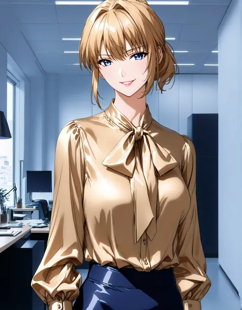 lxlre2, a1ka, (masterpiece, detailed:1.4), <lora:animereal-000007:0.6>, (((bow blouse))), (((wide shot))), (((Anatomically correct proportions))), <lora:shizuku_kousaka-na_honjaman_level_up_s2-pxl-anime-soralz:1.4>, solo girl, blonde hair, Source_anime, an...