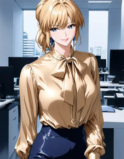 lxlre2, a1ka, (masterpiece, detailed:1.4), <lora:animereal-000007:0.6>, (((bow blouse))), (((wide shot))), (((Anatomically correct proportions))), <lora:shizuku_kousaka-na_honjaman_level_up_s2-pxl-anime-soralz:1.4>, solo girl, blonde hair, Source_anime, an...