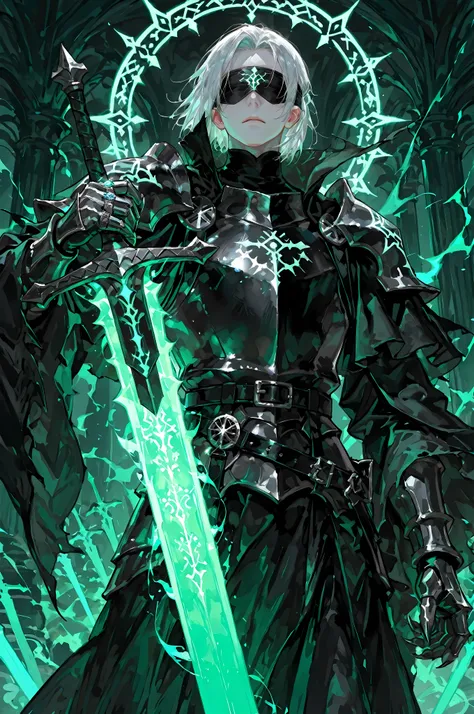 8k, beautiful masterpiece, looking ahead, alone, super pale skin (Undeathly Parlor), Perfect Eyes shape, Athletic Build, ((He wears: primarily black with silver accents = high collar Nazgul clothing with pointed shoulders and very wide sleeves, spiky steel...