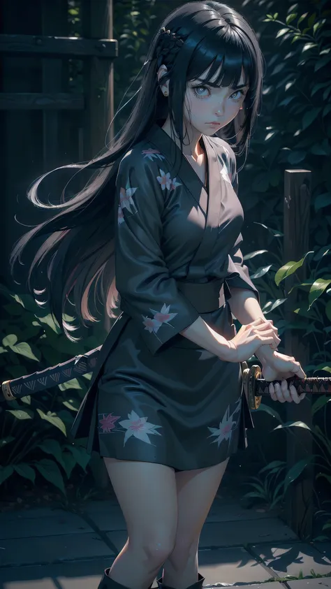 ((masterpiece)), ((best quality)), 1girl, Alone, ((Hinata Hyuga)), ((top quality, ultra-detailed)), ((high resolution, extremely detailed CG, unity 8k wallpaper, by famous artist, perfect anatomy, super detailed skin, cinematic lighting, UHD, retina, anato...