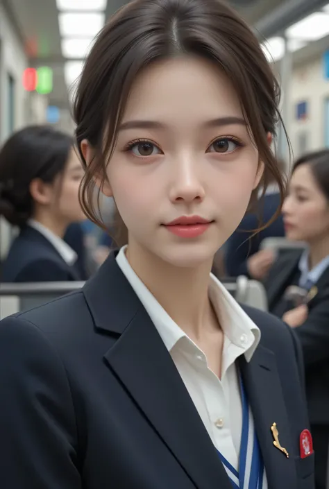 masterpiece、Highest Quality、Real pictures、a high school girl in uniform wearing a blazer gives up her seat to an old woman wearing a cane on the train、the old woman is modestly dressed、The other passengers smile、ultra_detailed、expressive eyes、Pretty Shadow...