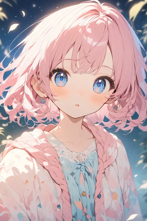 最高品質、高解像度、傑作、浅い被写界深度、HDR効果、美少女、巨大な胸、完璧なボディライン、夜の屋上ガーデンで、イルミネーションの輝きと都会の夜景を背に、風に髪を揺らしながらワインを楽しむ女の子。ガーデンの植木や花々が夜風に揺れる。コーデはベージュのレースワンピースに白のショール、長いストレートヘア、赤ワインが入ったグラスを片手に微笑む、かわいい