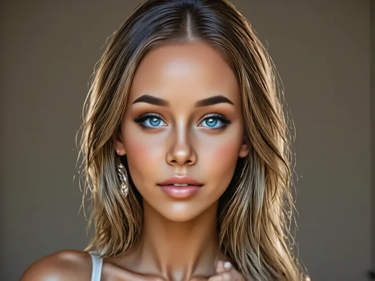 Erotic pose highlighting feminine curves, perfectly round buttocks, trembling thighs, explicit anatomical details, glistening intimate areas, passionate expression, body radiating heat and desire