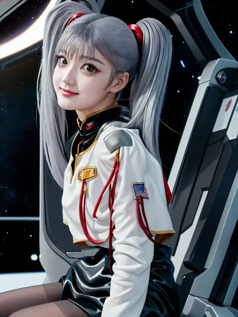 1girl, solo, 18 years old, beautiful girl, Japanese girl, (smile, Looking at camera),
(from below:1.2,from side), upper body, (Straddling a chair, Spread legs:1.3, Seductive pose, sexy pose), dynamic angle,
BREAK
bbruri, {white capelet, long sleeves, whit...