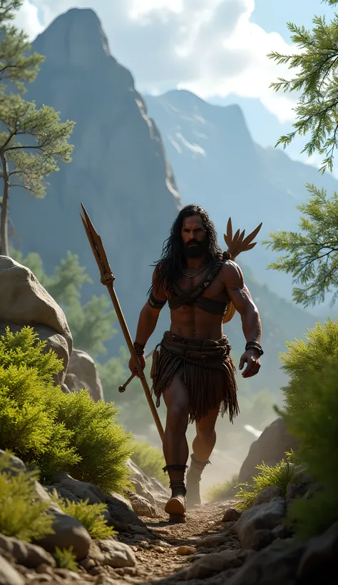 Character
(Realistic ultra intricately landscape),during jurrasic era,a primitive hunter pulling a straight shape spear on the scenery,,(perfectly shapelfullbody muscular|cinematic dynamically camera angle scenery:accurate depicted:1.3),he is holding, aim...