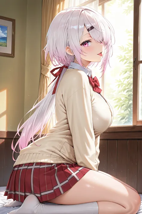 solo,masterpiece,best quality,super fine illustration、finely detail 、clear picture、UHD、HDR, amazing quality, highres, absurdres, very aesthetic, high resolution, ultra detailed, perfect details,(masterpiece, detailed:1.2),nijiyuika,large breasts,pink eyes,...