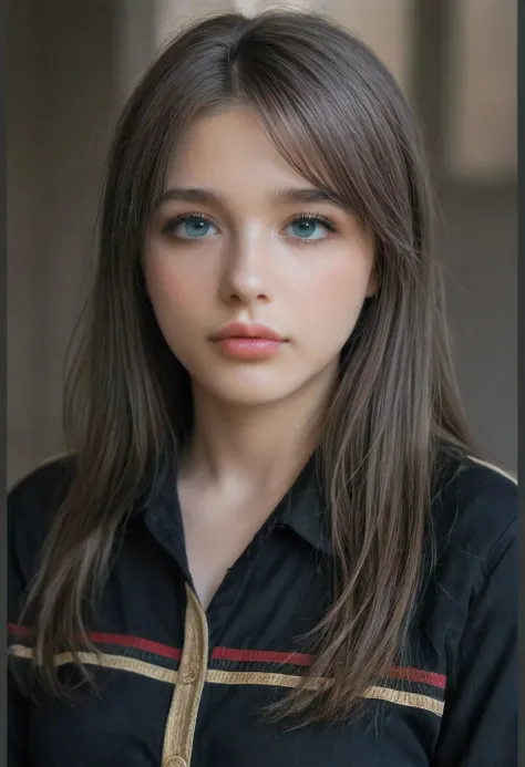 Ultra-detailed close-up portrait of a stunningly beautiful young woman, japanese-american woman, symmetrical facial features, flawless porcelain skin with subtle freckles, expressive almond-shaped blue eyes, long dark lashes, soft natural makeup, slightly ...