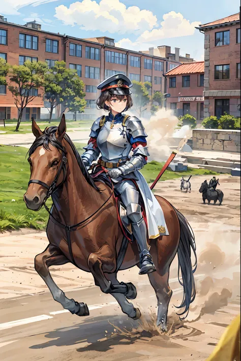 war between nations,槍force,Female Commanders,Charge,female knight,Battle ,Feeling Fast,brigade,standing,Dignified Posture,Take command,Galloping Horse,Clash,Great military strength,Large Group,force,Dusty ,大軍のClash,battalion ,Company ,squads,Pedestrian,Cav...
