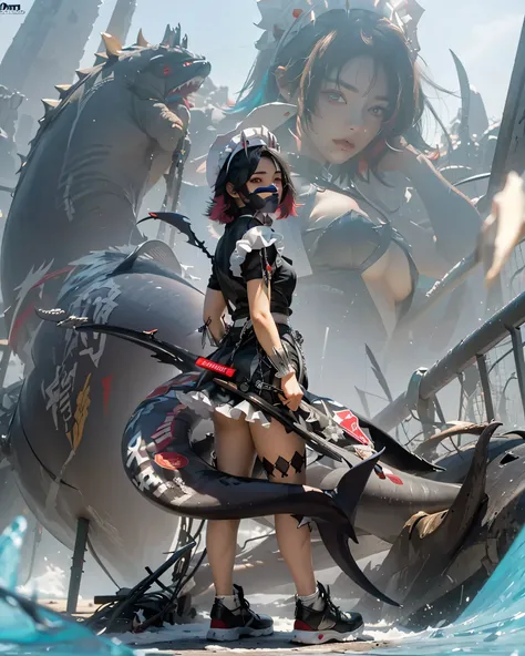 ((ELLEN JOE_ZENLESS ZONE ZERO)),((realistic, photorealistic)),(highlight hair)), Light reflection, (( HD )),((upper body)), (((best quality, masterpiece))), (masterpiece) (best quality) (detail) (8k) (HDR) (wallpaper) (cinematic lighting) (sharp focuasterp...