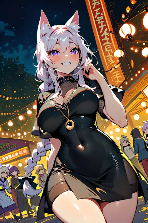 score_9_up,score_8_up,score_7_up,score_6_up,score_5_up,score_4_up,(((multiple girl))),(((nekomata))),cat girl, cat ears, animal ears, animal ear fluff,(pekomama),(((milf))), thick eyebrows, droopy eyes, long hair,braided ponytail ,big smile,(((festival )))...