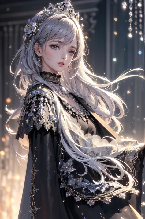 ((low angle:1.2)), High definition RAW color art, Animation,sculptures, Silver Marble Skin, (((Ultra detailed elegant))), Magical atmosphere, Detailed skin, Texture,(Intricately detailed, Fine detail, ultra-detail art), depth of field, bokeh, Silky Touch, ...