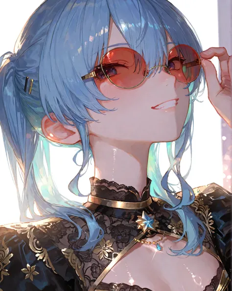 1girl, Hoshimachi Suisei_(Hololive), High Quality, masterpiece, 4K, 8k, Hi-Res, super detailed, HDR, ultra high definition, studio light, Ultra Fine Painting, extremely detailed explanation, Professional, bright colors, Bokeh, anime style,source anime ,shi...