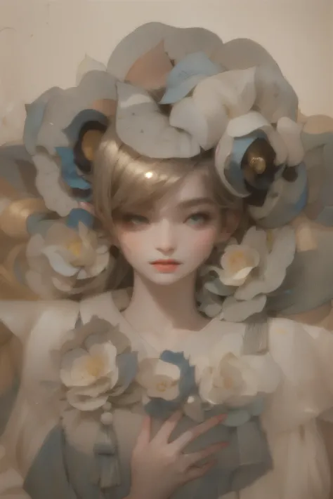 (The central focus is a decorative pattern that features stylized floral motifs and delicate, flowing lines. These elements are arranged in an almost symmetrical fashion, with a large, intricately drawn flower on the right side, which appears to unfurl ele...