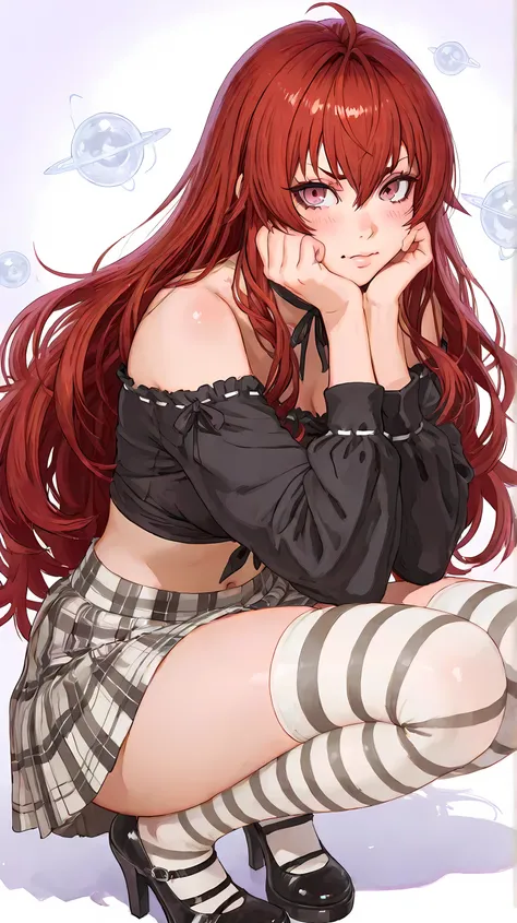 A 4K masterpiece, an ultra-high-resolution full-body portrait with a 9:16 aspect ratio, a soft pastel color palette, and delicate anime illustration.

Eris Boreas Greyrat from Mushoku Tensei with a romantic pastel aesthetic.
Medium-sized full-body shot.
Sl...