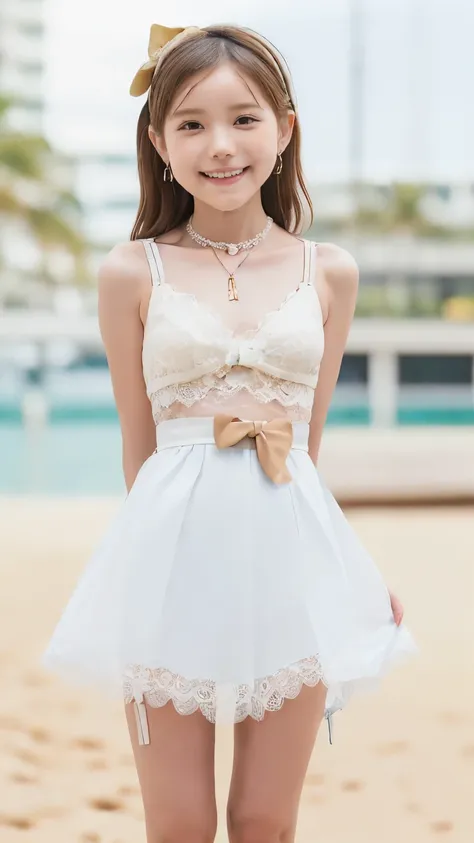 1 , smile, ((( very thin))), I drew the depth of the border, cute face, is standing、((((Thin Arms、Cut your waist、slender upper body、thin thighs、 Suppress、I'm looking for an infant、 slim lower body))))、sexy, ((8k, Highe...