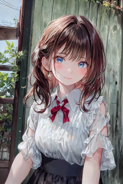 Misty rural sunrise    、Woman running up a steep hill、 distant and close views in a big, misty city at sunrise 、   smoke is coming out of old factory chimneys near the bay and harbor 、  movie light、 dramatic atmosphere 、8k、   high image quality 、 realistic...