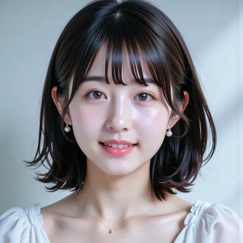 ( super real), (Awareness-raising), ( high resolution), (8k), ( very detailedな描写で、 ), (), ( 美しいDetailed eyes ), (Highest Qualityの), ( Canon), (masterpiece), (Wallpaper), ( detailed face), (美しいSmile Yang )、(Beautiful appearance)、 {{Beautiful Medium Bob Woma...