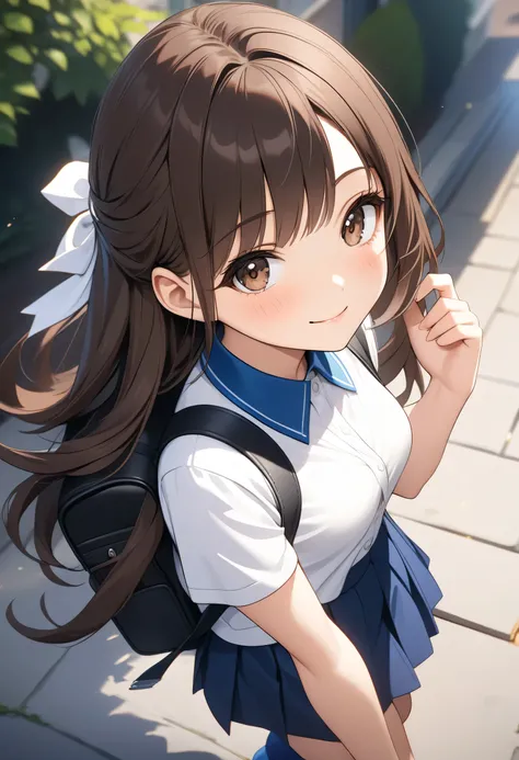 (( masterpiece, best quality, High resolution, UHD, perfect pixels , depth of field , 4k, RTX, hdr))), 1 girl, single, s, alone, Whole body, beautiful anime girl , Beautiful Art Style, anime character , (( A light smile , childish gaze, long hair , asymmet...