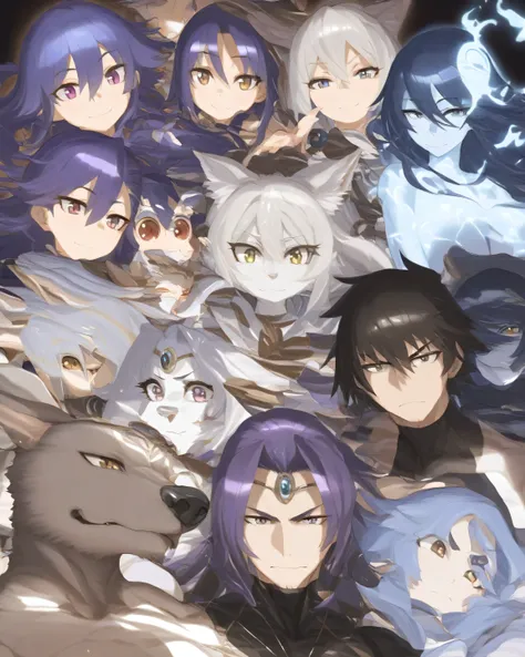 manipulates majestic spiritual beasts、beautiful anime art、A male swordsman with a dog's ears shining、The faint aura of the legendary Japanese sword。The blade shines silvery white、with a pale glowing magatama pattern engraved on it。
silvery white fur is a g...