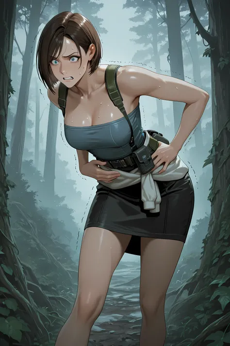 JVRE3, brown hair, bob cut, short hair, suspenders, belt pouch, tube top, pencil skirt, clothes around waist,,
Solo, general, masterpiece, highres, ultra-detailed, hyper-detailed, best quality, amazing quality, very aesthetic, best hands, best eyes, bes...