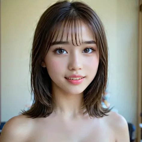 {{Bust-up photo taken in a bright bedroom: nipples: boobs}:{{Naked schoolgirl: smiling},{{Best quality: 1.8}}},{{Excellent: 1.8},{: 1.8}},,{Natural makeup: 1.8},{{Very elaborate eyes: 1.8},{{Beautiful pale skin: 1.8}}},{Glowing pale skin: pale skin}{Profes...