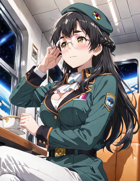 ((ultra-detailed)), (highly detailed CG illustration), (best quality:1.3), ultra-highly detailed, colorful composition, artistic photoshoot, 1girl, solo, moe anime character, Anime-style, harmonious color palette, ethereal ambiance, dainty facial structure...