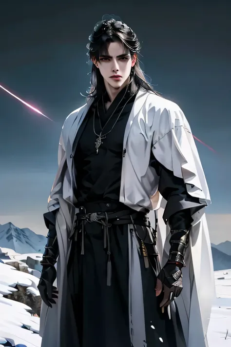 ((photorealistic))
Create an photorealistic illustration of Damon Nightshade, a 19-year-old young man with a hauntingly handsome appearance. Damon has striking features, including jet-black hair that falls in tousled waves, complementing his piercing blac...